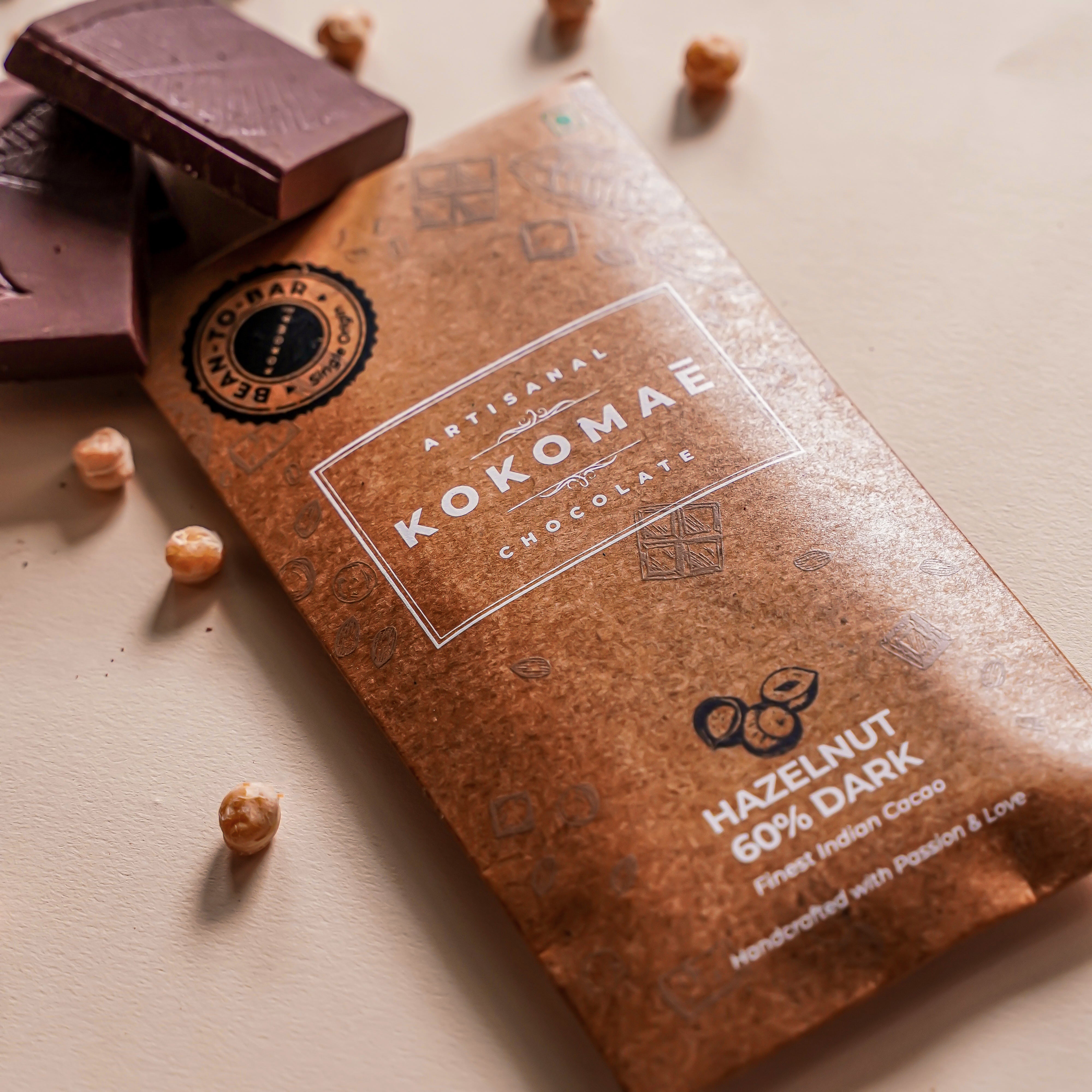 Kokomaē Hazelnuts 60% Dark Bean To Bar Chocolate