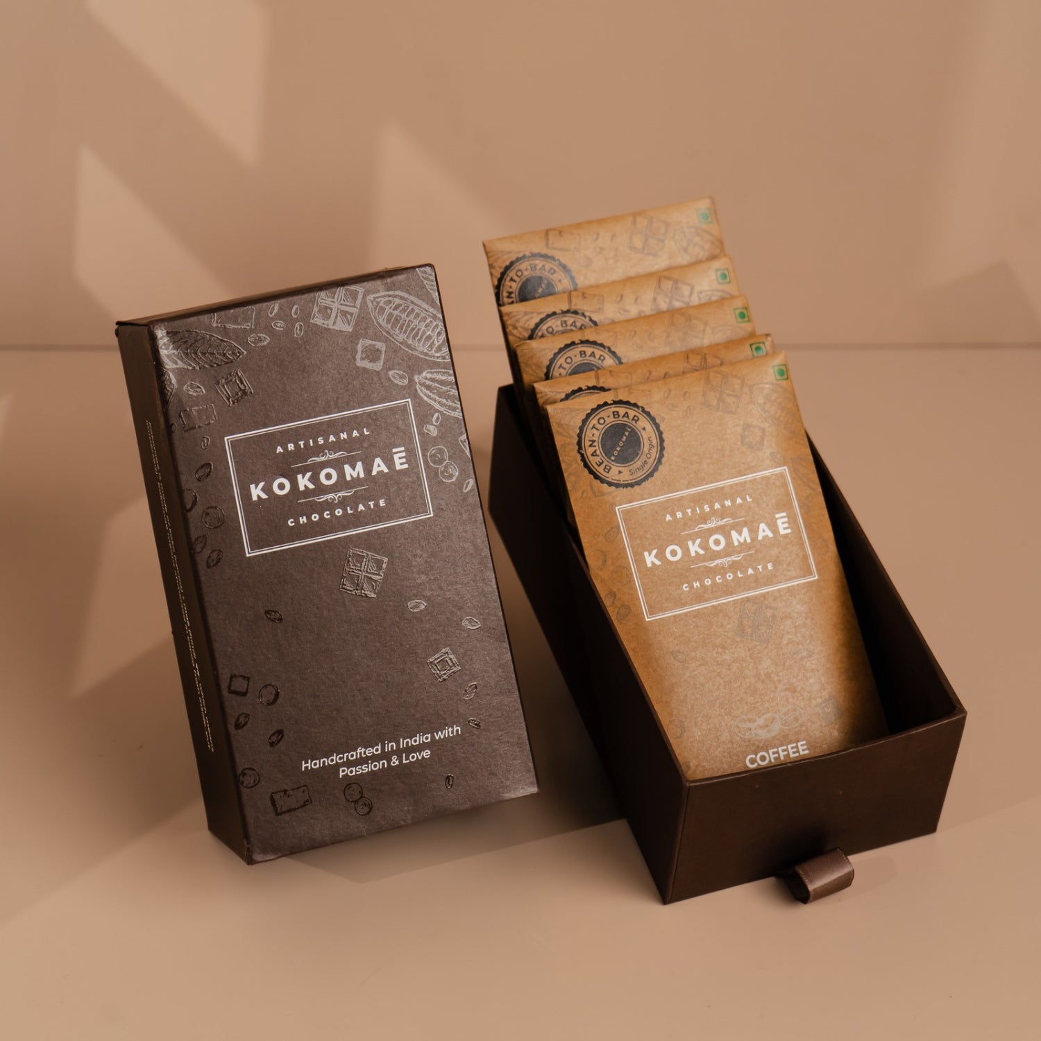 Kokomaē Bean to Bar Gift Hamper with Premium Pack of 5 Exquisite Flavors made of Finest Cocoa Beans from Idukki Region