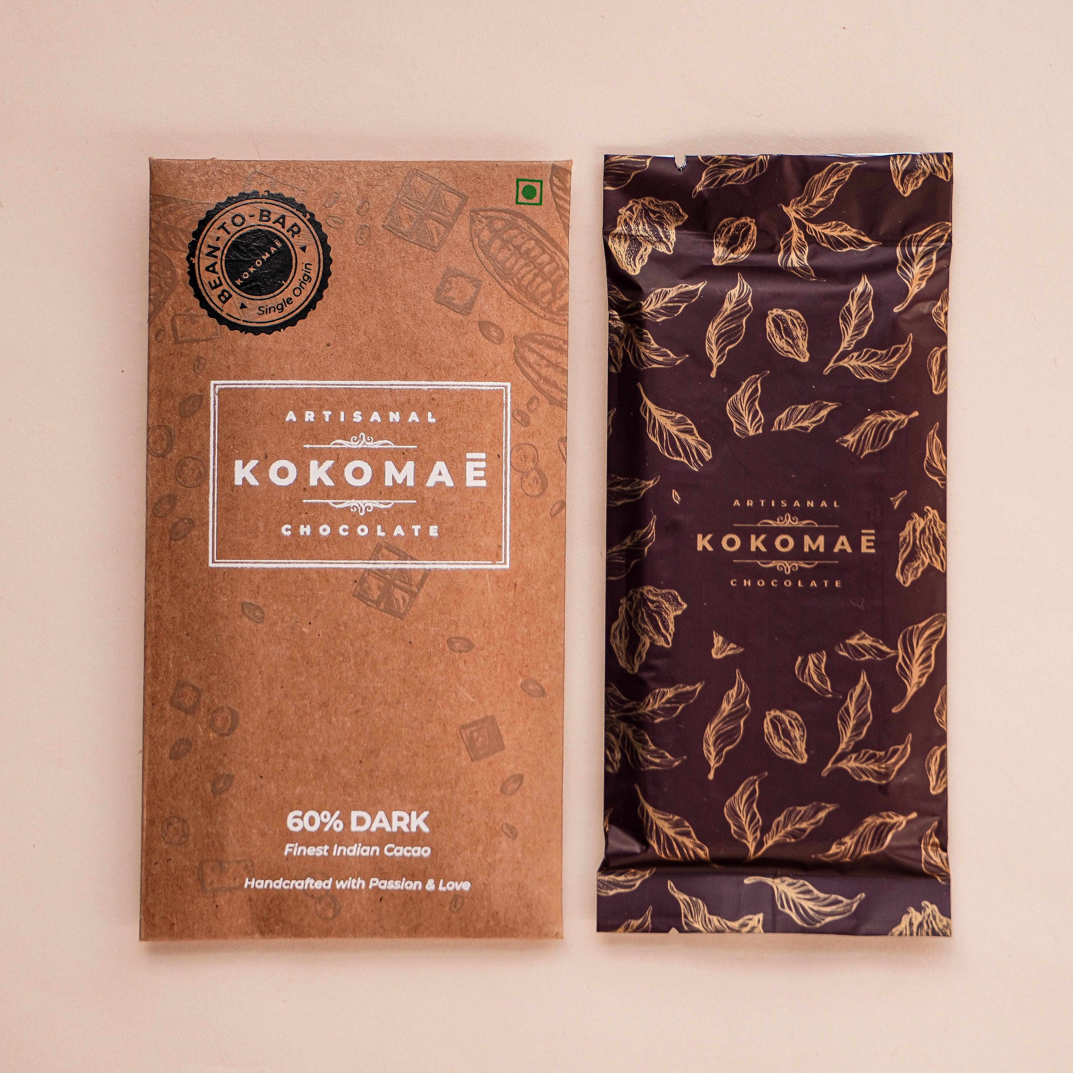 Kokomaē Bean to Bar 60% Organic Dark Chocolate made of Finest Cocoa Beans from Idukki Region