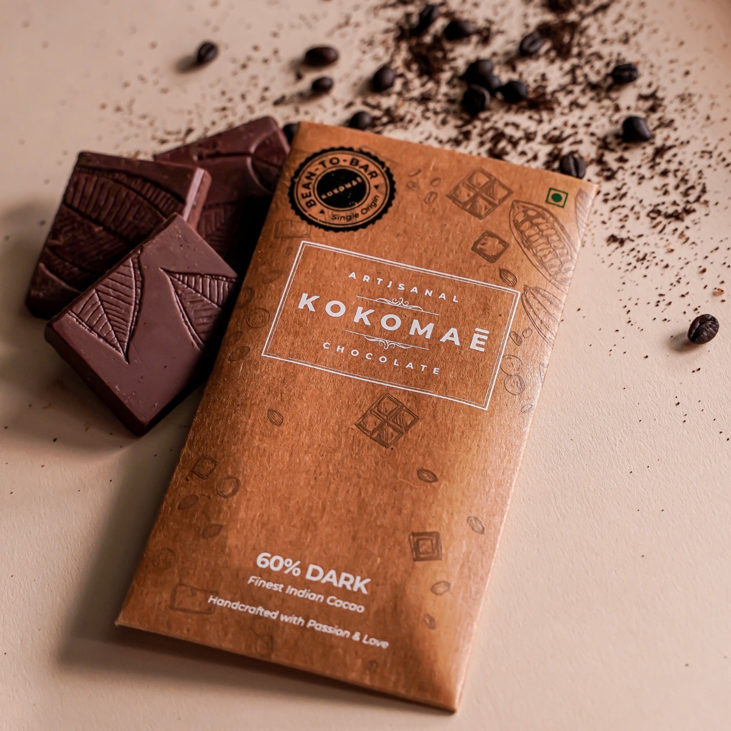 Kokomaē Premium Diwali Chocolate Offering : 60% Dark & 80% Dark with a Candle