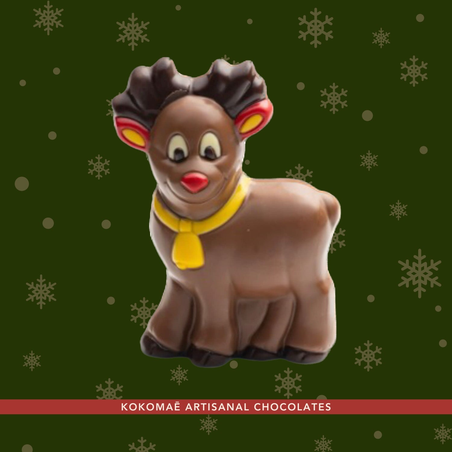 Kokomaē Chocolate Reindeer Beautifully Made with Milk Chocolate for Christmas Gifting