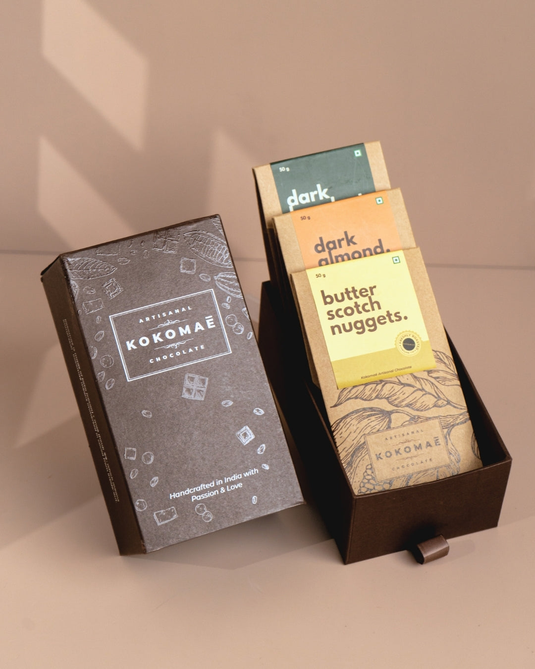Vegan • Cocoa Butter • No Palm Oil • Artisanal Dark Chocolate-Coated Nuts & Butterscotch (3 x 50g)