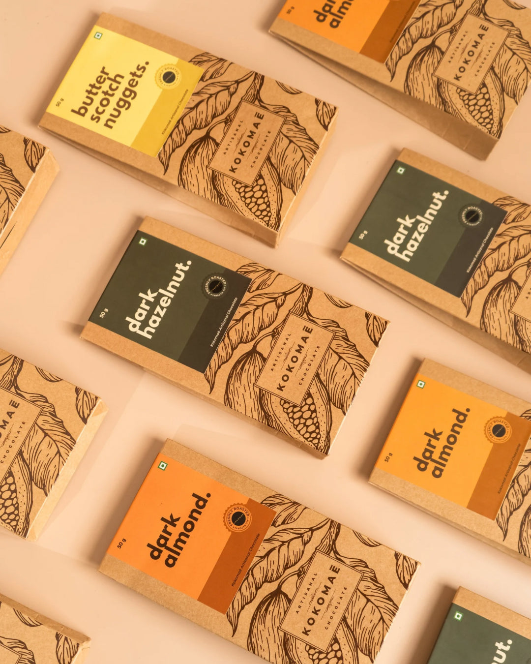 Vegan • Cocoa Butter • No Palm Oil • Artisanal Dark Chocolate-Coated Nuts & Butterscotch (3 x 50g)