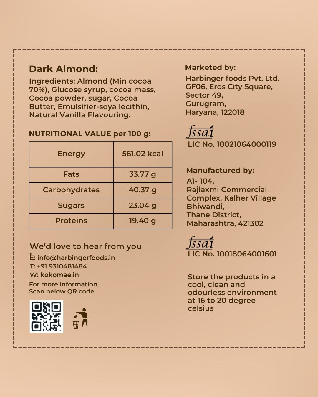 Vegan • Cocoa Butter • No Palm Oil • Artisanal Chocolate-Coated Almonds (2 x 50g)