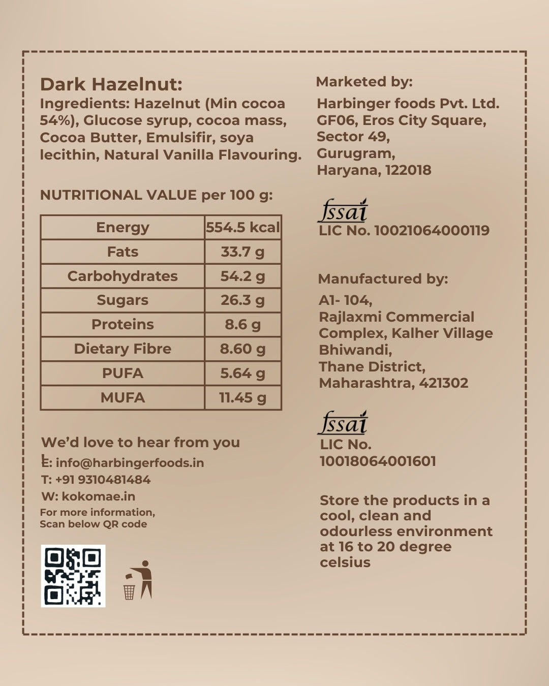 Vegan • Cocoa Butter • No Palm Oil • Artisanal Dark Chocolate-Coated Hazelnuts (50g)